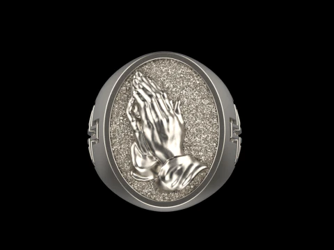 Praying hands signet ring model 997 3D Print Model