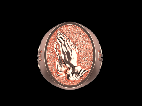 Praying hands signet ring model 997 3D Print Model
