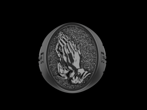 Praying hands signet ring model 997 3D Print Model