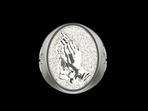 Praying hands signet ring model 997 3D Print Model