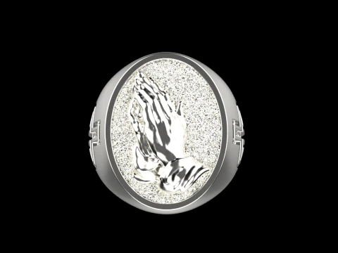 Praying hands signet ring model 997 3D Print Model