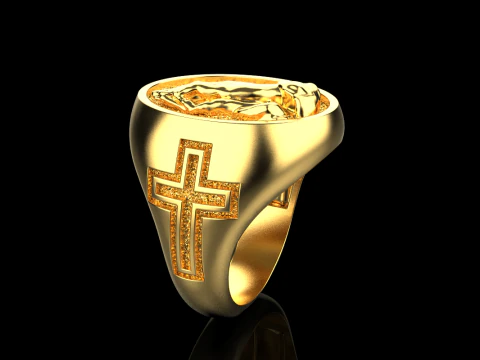 Praying hands signet ring model 997 3D Print Model
