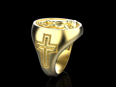 Praying hands signet ring model 997 3D Print Model