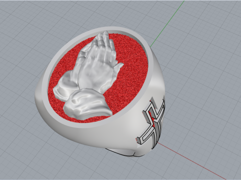 Praying hands signet ring model 997 3D Print Model