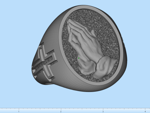 Praying hands signet ring model 997 3D Print Model