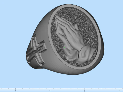 Praying hands signet ring model 997 3D Print Model