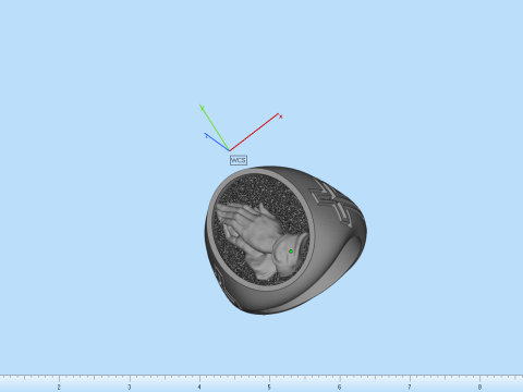 Praying hands signet ring model 997 3D Print Model