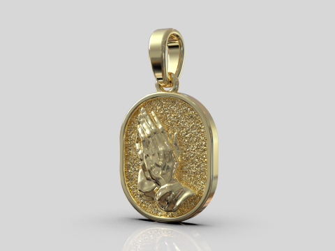 Praying hand pendant model 995 3D Print Model