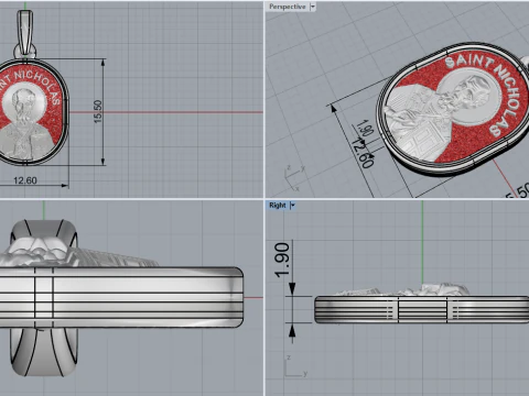St Nicholas pendant model 994 3D Print Model