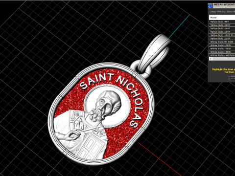 St Nicholas pendant model 994 Modelo de Impressão 3D