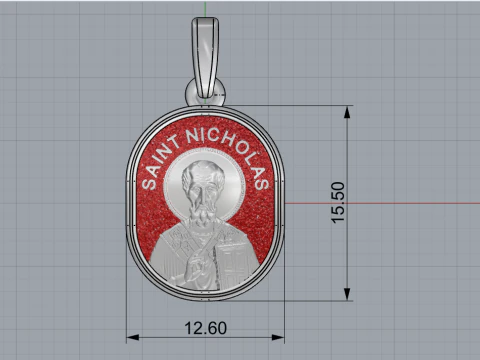 St Nicholas pendant model 994 3D Print Model