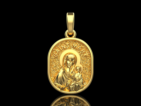 Saint Mary pendant model 993 3D Print Model
