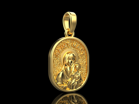Saint Mary pendant model 993 3D Принт Модель