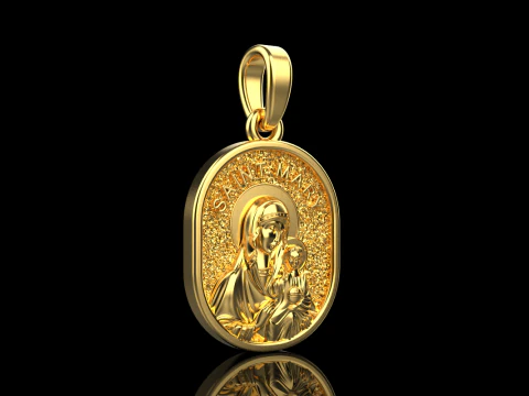Saint Mary pendant model 993 3D Print Model