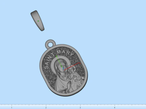 Saint Mary pendant model 993 3D Print Model