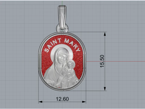 Saint Mary pendant model 993 3D Print Model