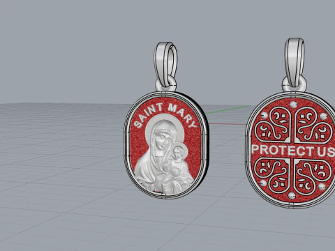 Saint Mary pendant model 993 3D Print Model