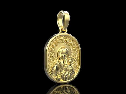 Saint Mary pendant model 993 3D Принт Модель