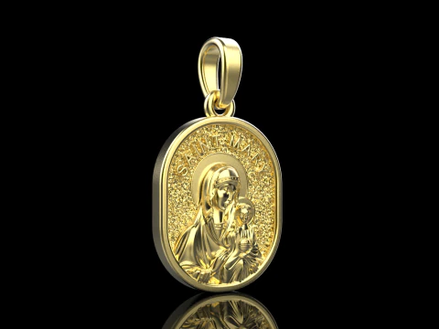Saint Mary pendant model 993 3D Print Model
