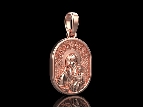 Saint Mary pendant model 993 3D Print Model