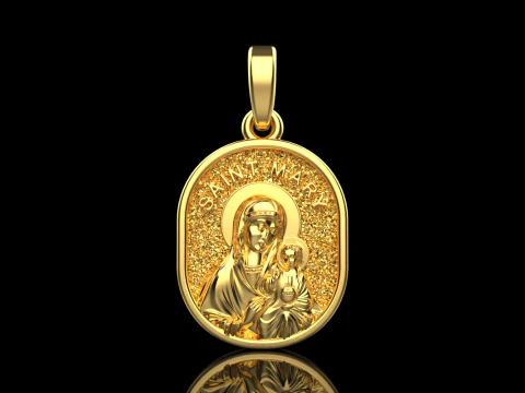 Saint Mary pendant model 993 3D Print Model