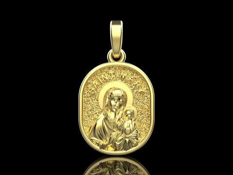 Saint Mary pendant model 993 3D Принт Модель