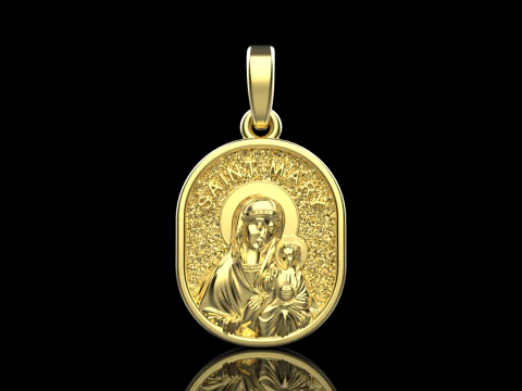 Saint Mary pendant model 993 3D Print Model