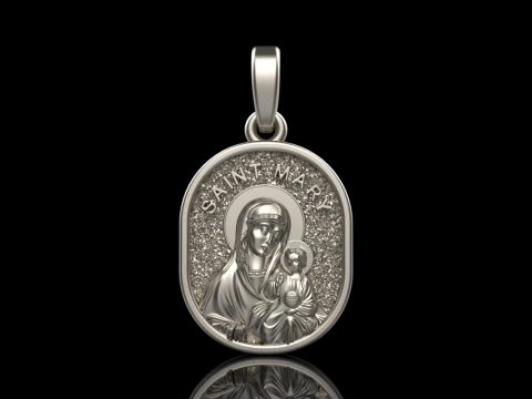 Saint Mary pendant model 993 3D Print Model
