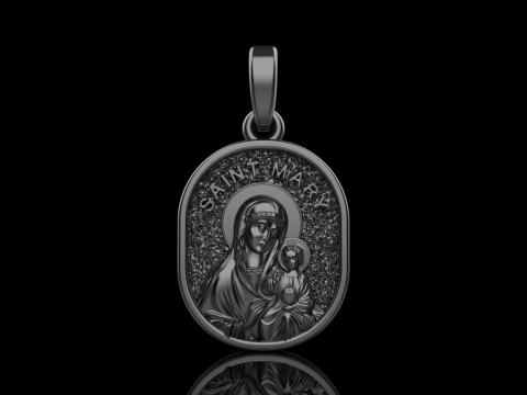 Saint Mary pendant model 993 3D Принт Модель