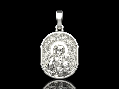 Saint Mary pendant model 993 3D Print Model