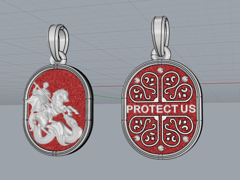 St George the Victory pendant model 991 3D Baskı Modeli