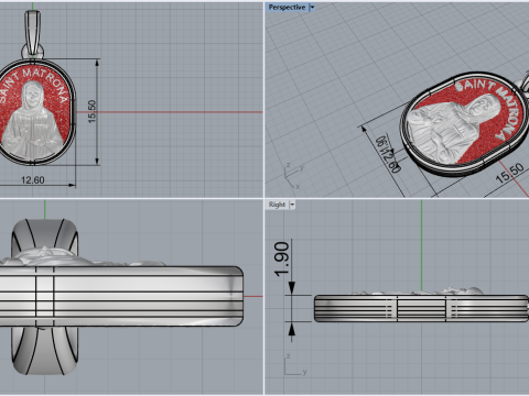 St Matrona pendant model 990 3D Принт Модель