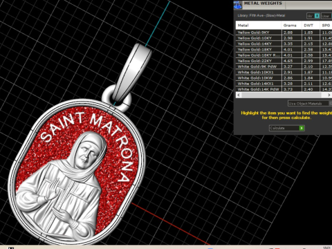 St Matrona pendant model 990 3D Принт Модель