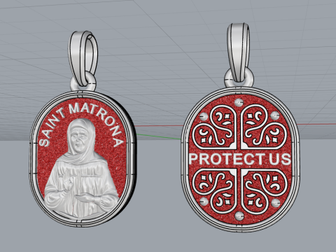 St Matrona pendant model 990 3D Принт Модель