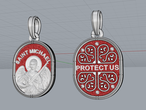Archangel michael pendant model 989 3D Принт Модель