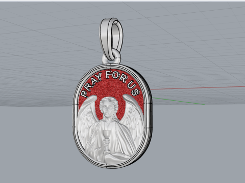 Pray for us pendant archangel Raphael model 988 3D प्रिंट मॉडल