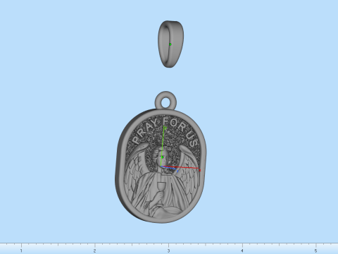 Pray for us pendant archangel Raphael model 988 3D प्रिंट मॉडल