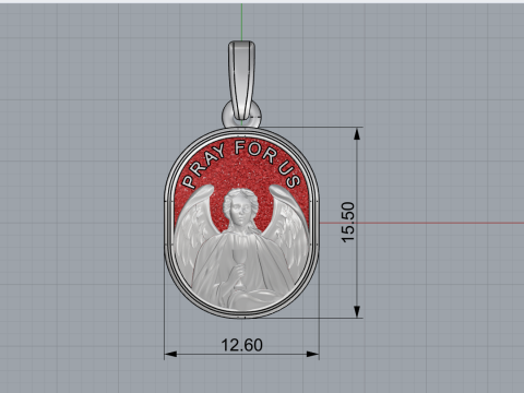 Pray for us pendant archangel Raphael model 988 3D प्रिंट मॉडल
