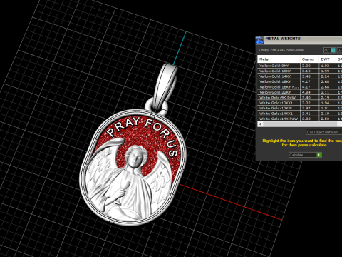 Pray for us pendant archangel Raphael model 988 3D प्रिंट मॉडल
