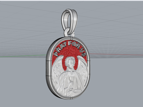 Pray for us pendant archangel Raphael model 988 3D प्रिंट मॉडल