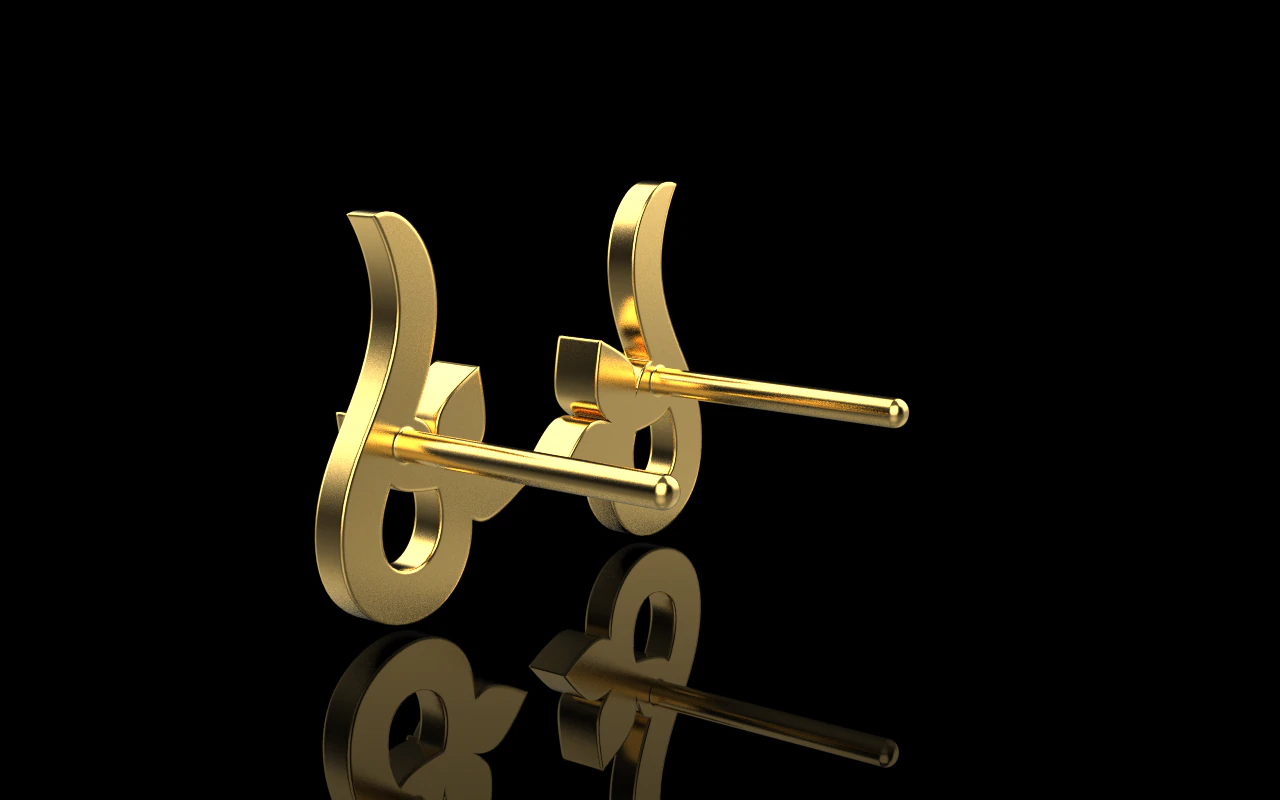 Boucle d'oreille mod&egrave;le 987 Modèles 3D en vedette .c4d .max .obj .3ds .fbx .stl .blend 