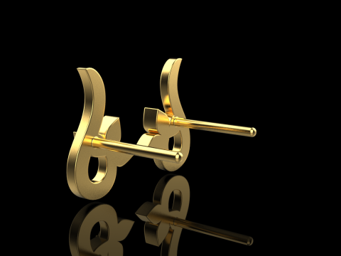 Stud earring model 987 3D Принт Модель