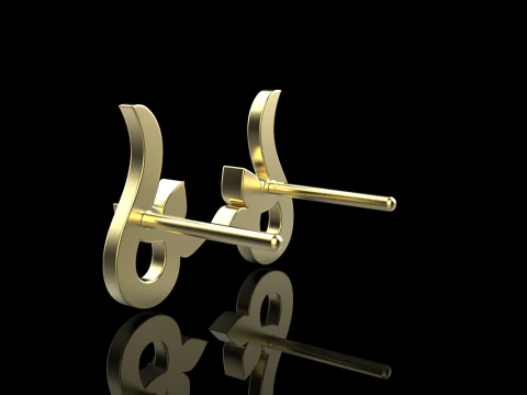 Boucle d'oreille mod&egrave;le 987 Modèles 3D en vedette