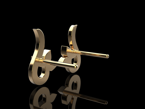 Stud earring model 987 3D Принт Модель