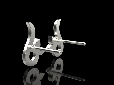 Stud earring model 987 3D Принт Модель