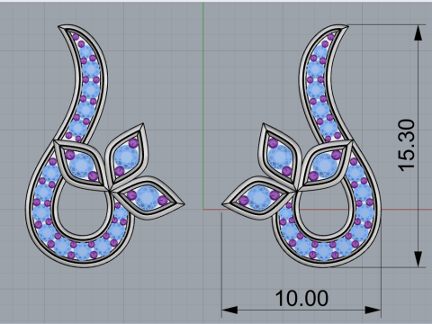 Stud earring model 987 3D Принт Модель