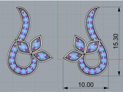 Boucle d'oreille mod&egrave;le 987 Modèles 3D en vedette