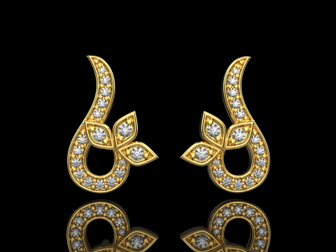 Stud earring model 987 3D Принт Модель
