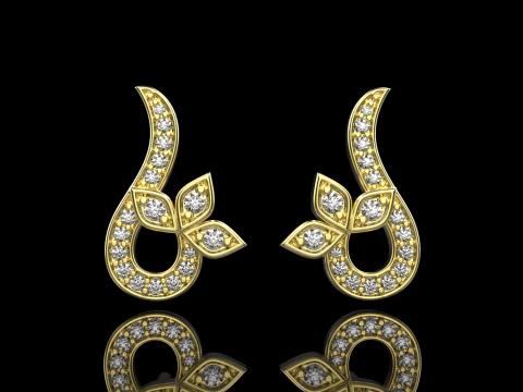 Boucle d'oreille mod&egrave;le 987 Modèles 3D en vedette