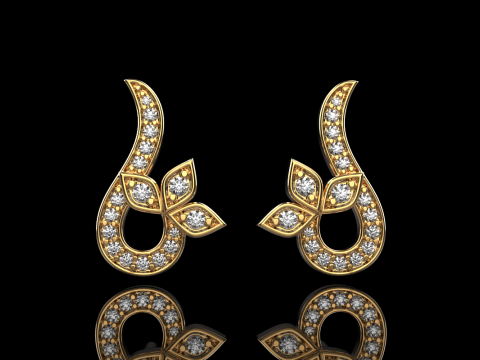 Stud earring model 987 3D Принт Модель